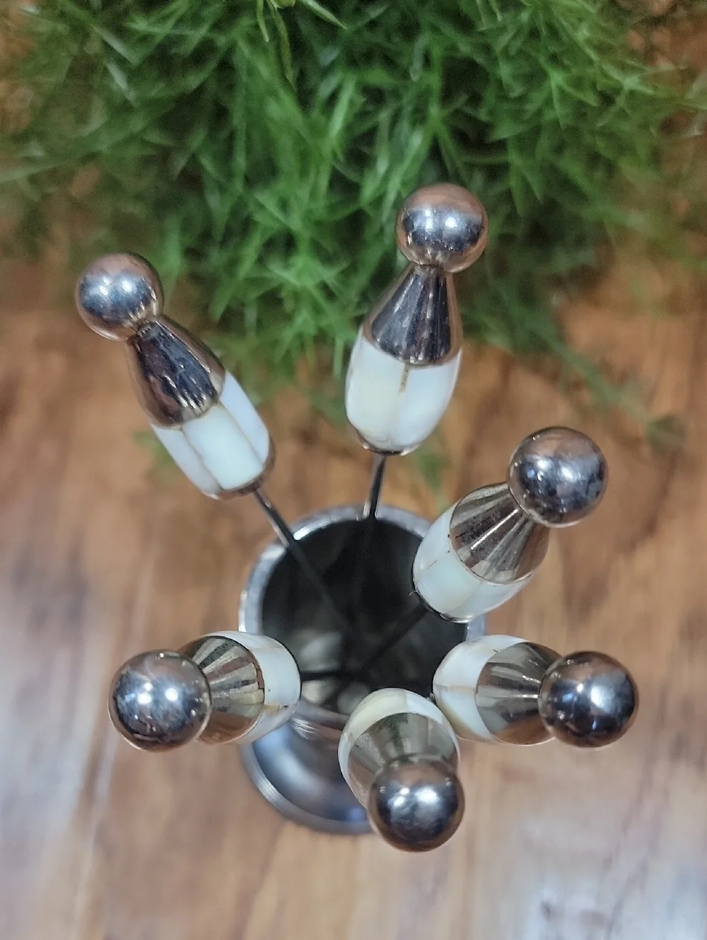 Mother of Pearl Appetizer/Martini Picks with Stand - Home Accents